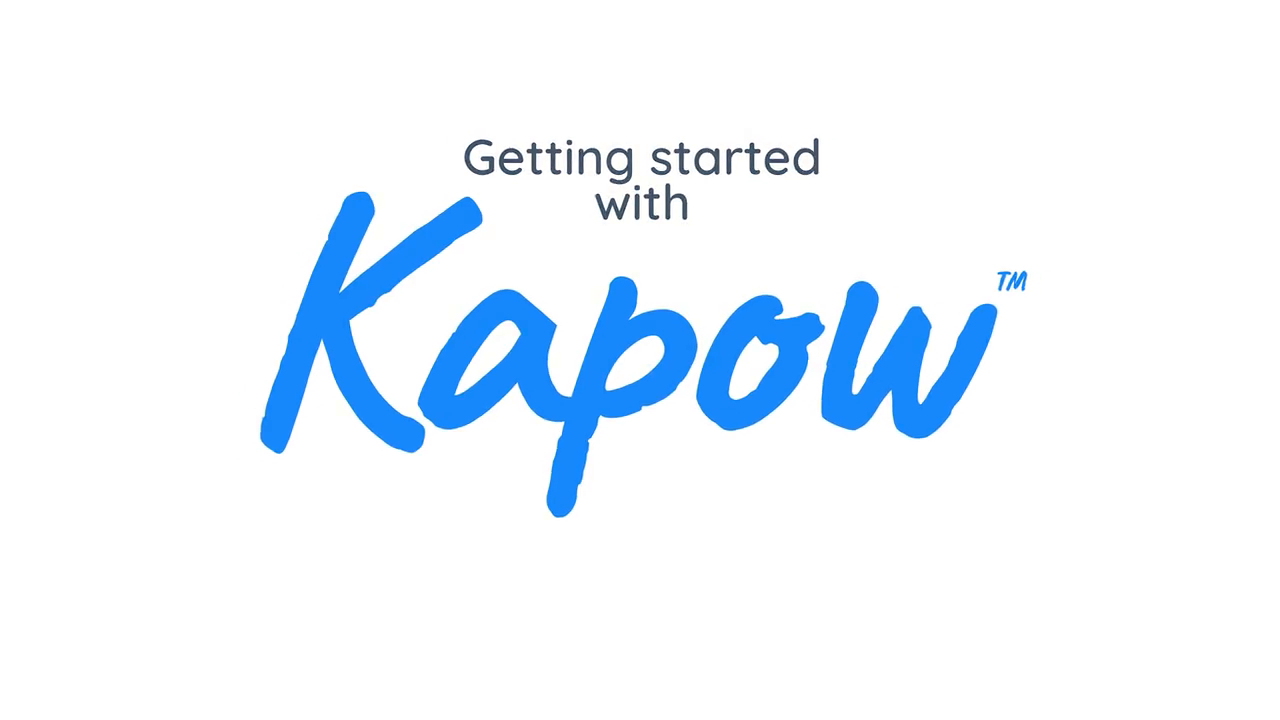 getting_started_kapow white background with the text